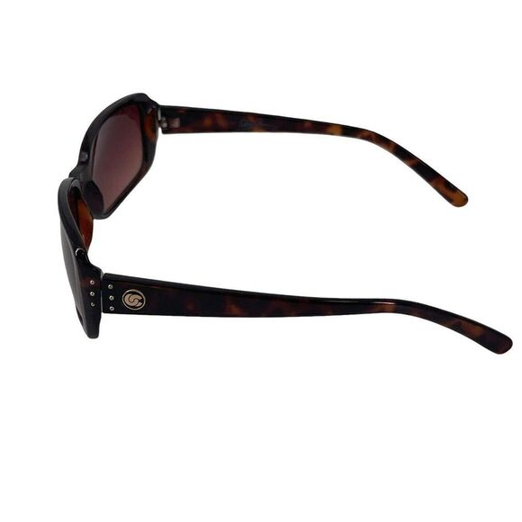 Oleg Cassini Sunglasses Womens Brown Rectangle Brown Tortoise Shell Ombre Lens - Picture 2 of 11